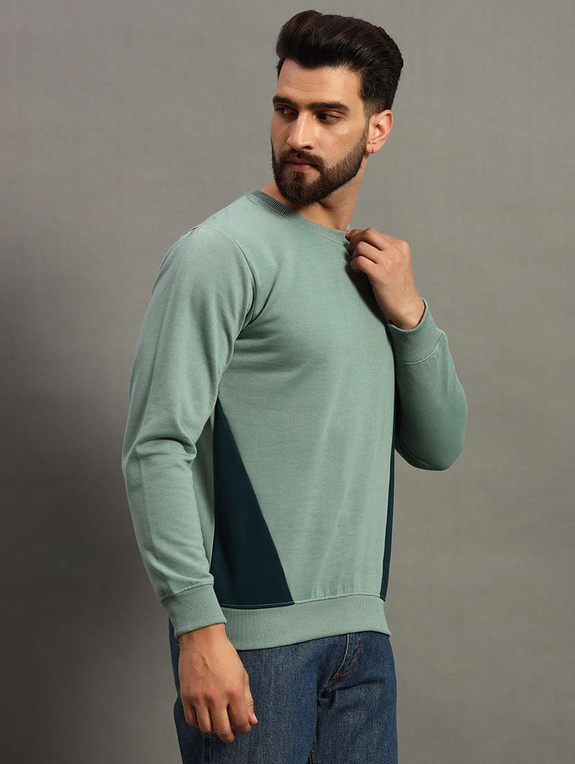 men color block long sleeve regular fit sweatshirt - 22186287 -  Standard Image - 1