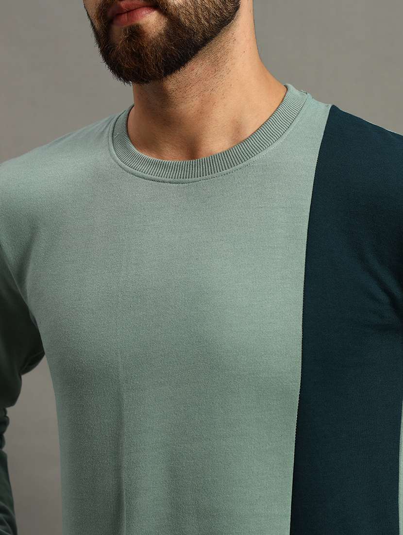 men color block long sleeve regular fit sweatshirt - 22186287 -  Standard Image - 4
