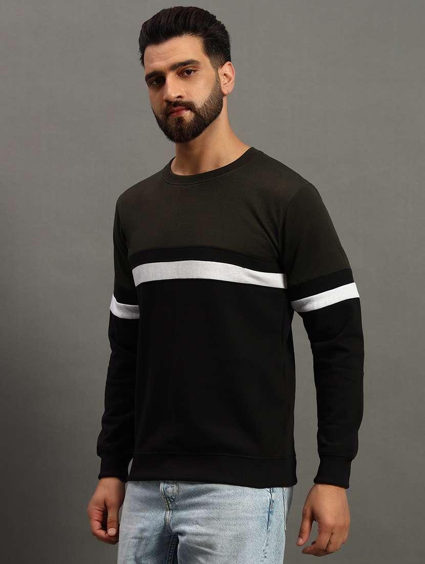 men color block long sleeve regular fit sweatshirt - 22186289 -  Standard Image - 1