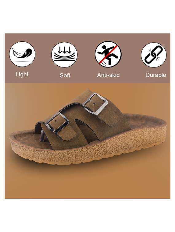 men solid toe seperator sandal - 22186453 -  Standard Image - 4