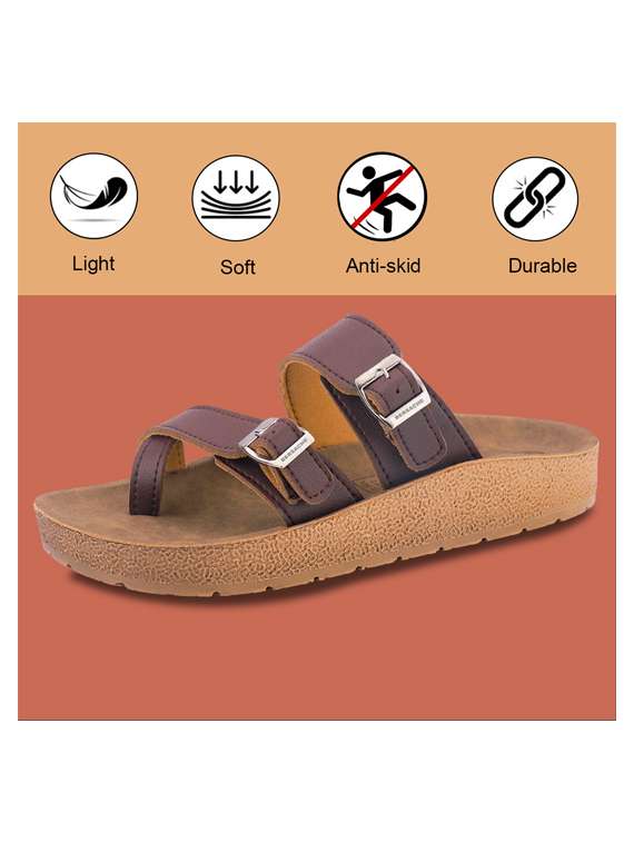 men solid toe seperator sandal - 22186457 -  Standard Image - 4