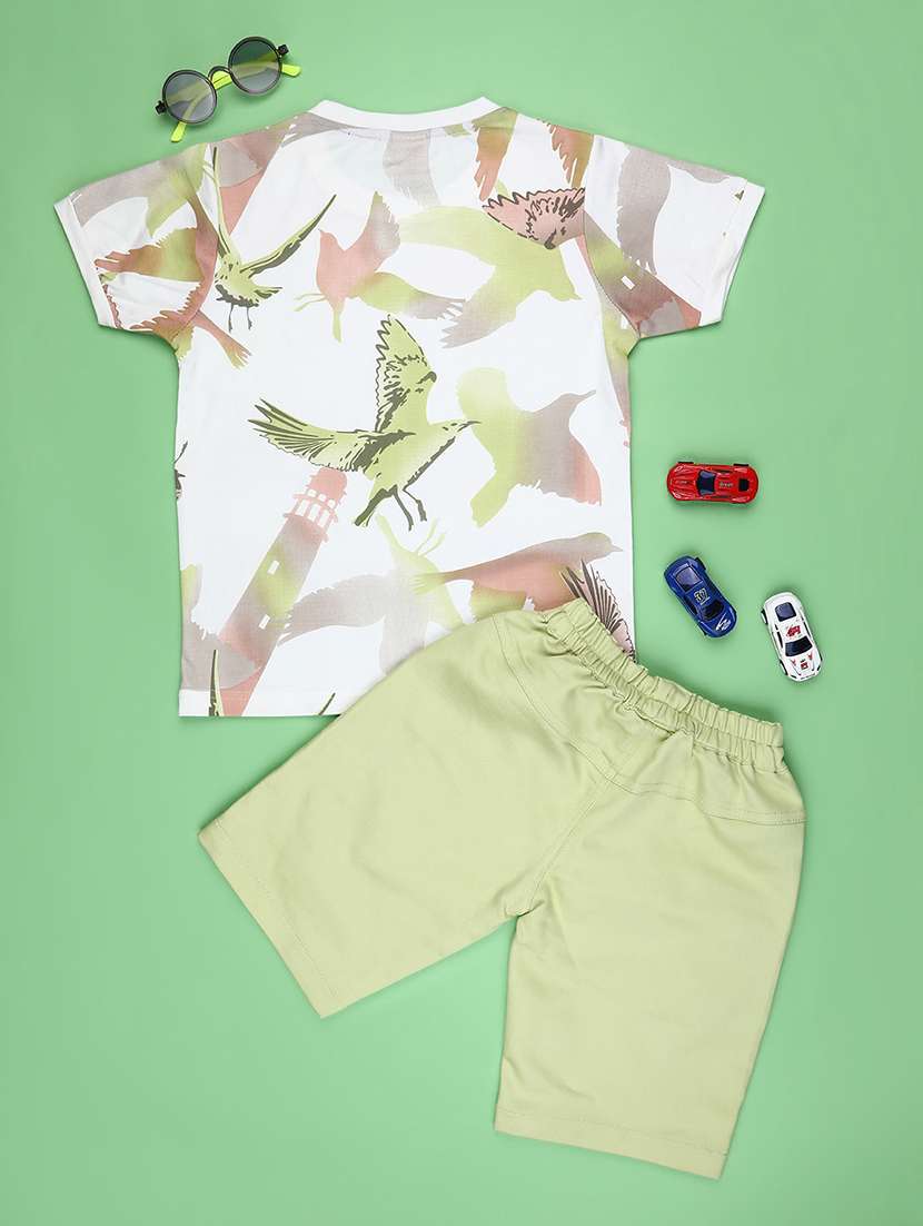boys printed t-shirt & shorts co-ords set - 22186669 -  Standard Image - 1