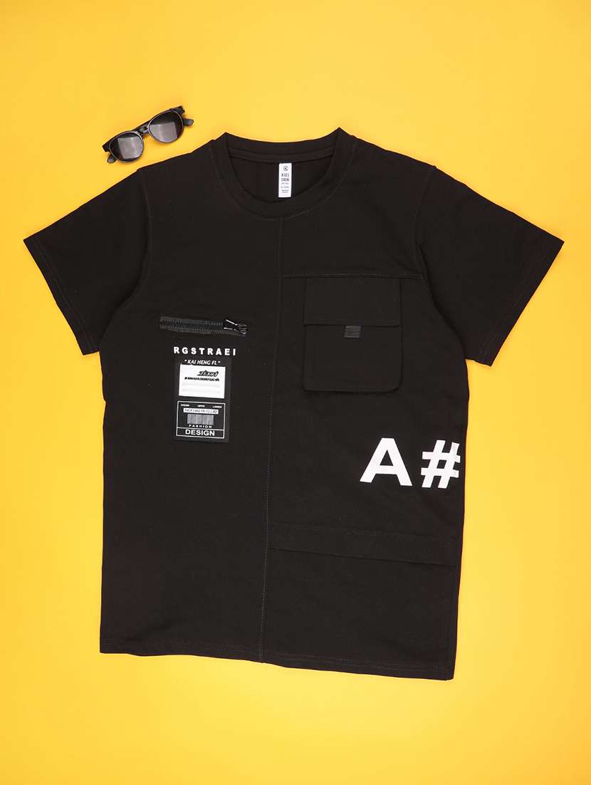 black cotton blend tshirt - 22186714 -  Standard Image - 1