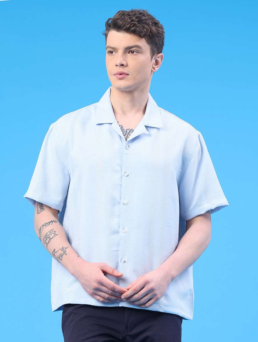 men self design short sleeve regular fit casual shirt - 22186767 -  Standard Image - 1