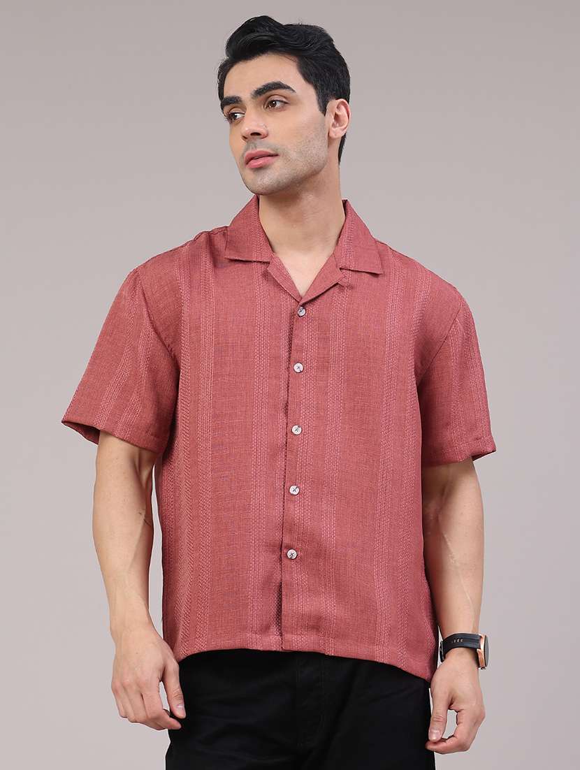 men self design short sleeve regular fit casual shirt - 22186768 -  Standard Image - 1