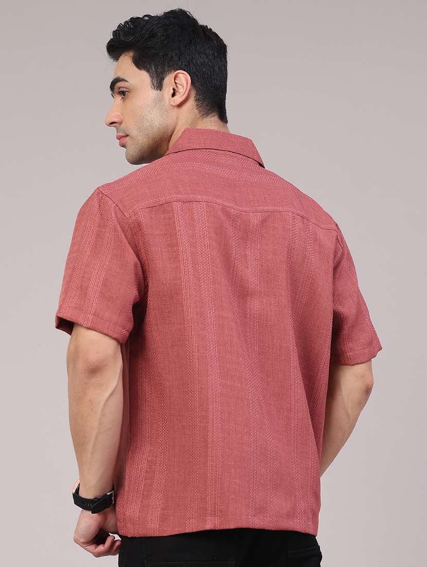 men self design short sleeve regular fit casual shirt - 22186768 -  Standard Image - 4
