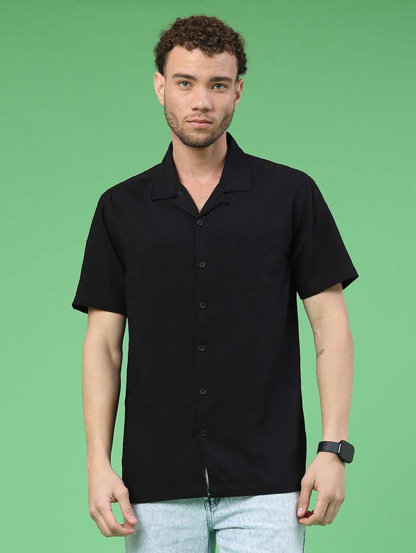 men solid short sleeve regular fit casual shirt - 22186785 -  Standard Image - 1