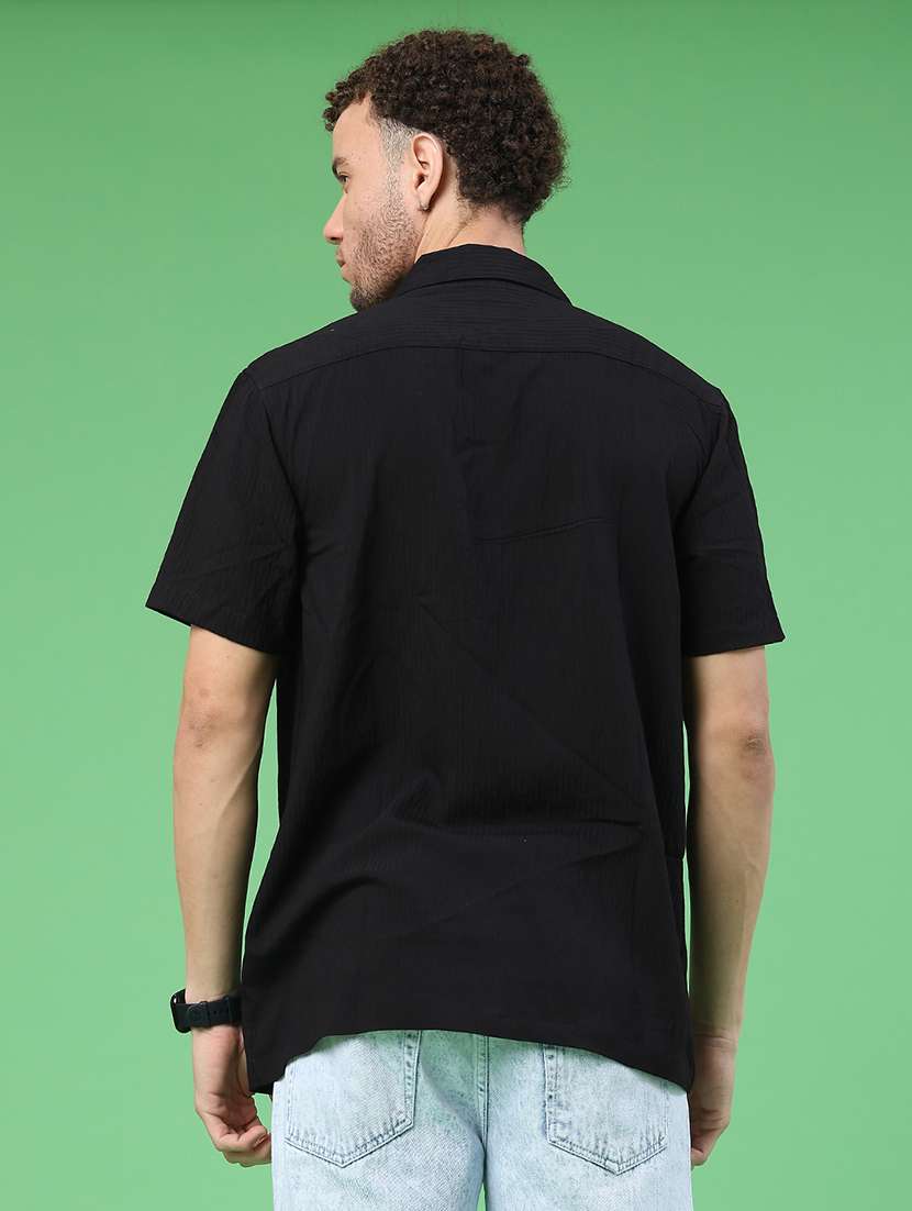 men solid short sleeve regular fit casual shirt - 22186785 -  Standard Image - 4