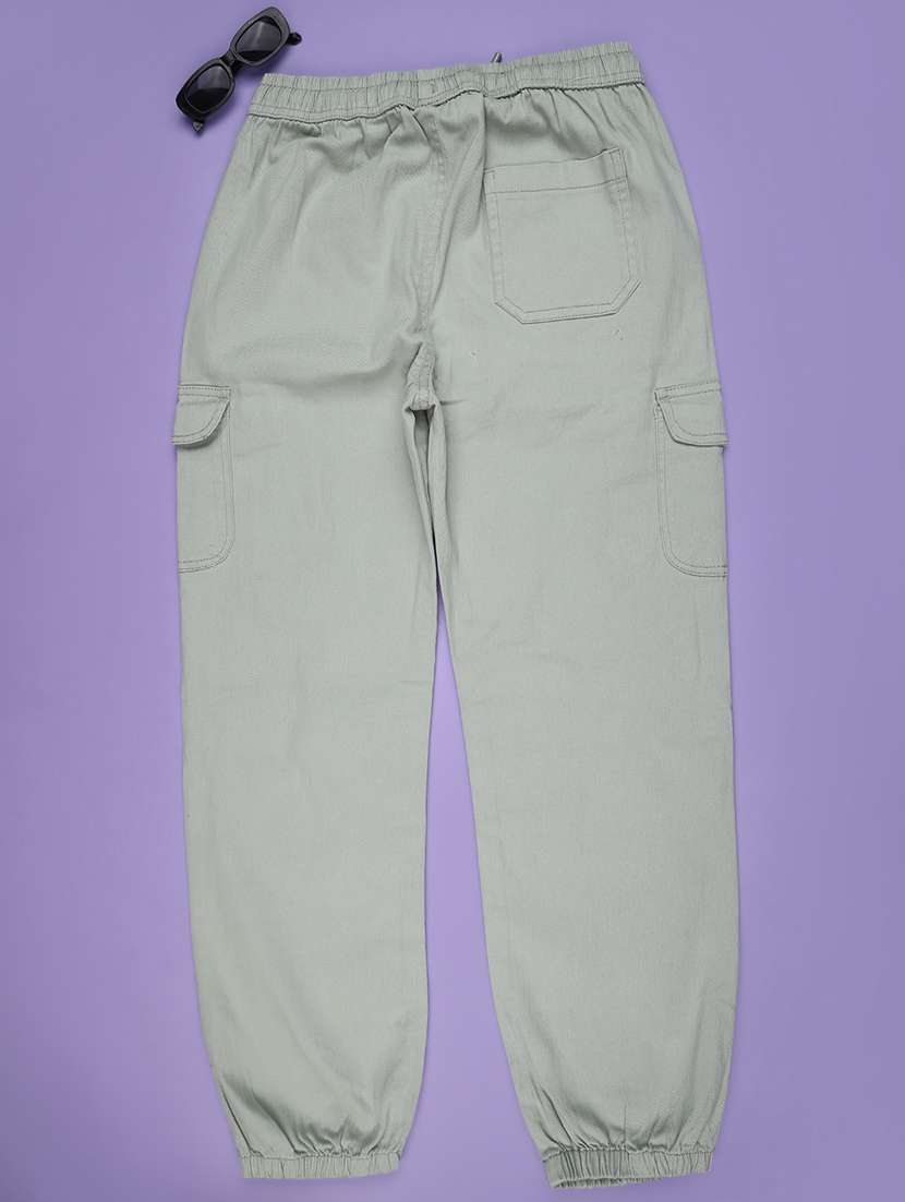 boys solid mid rise cargo - 22186811 -  Standard Image - 1