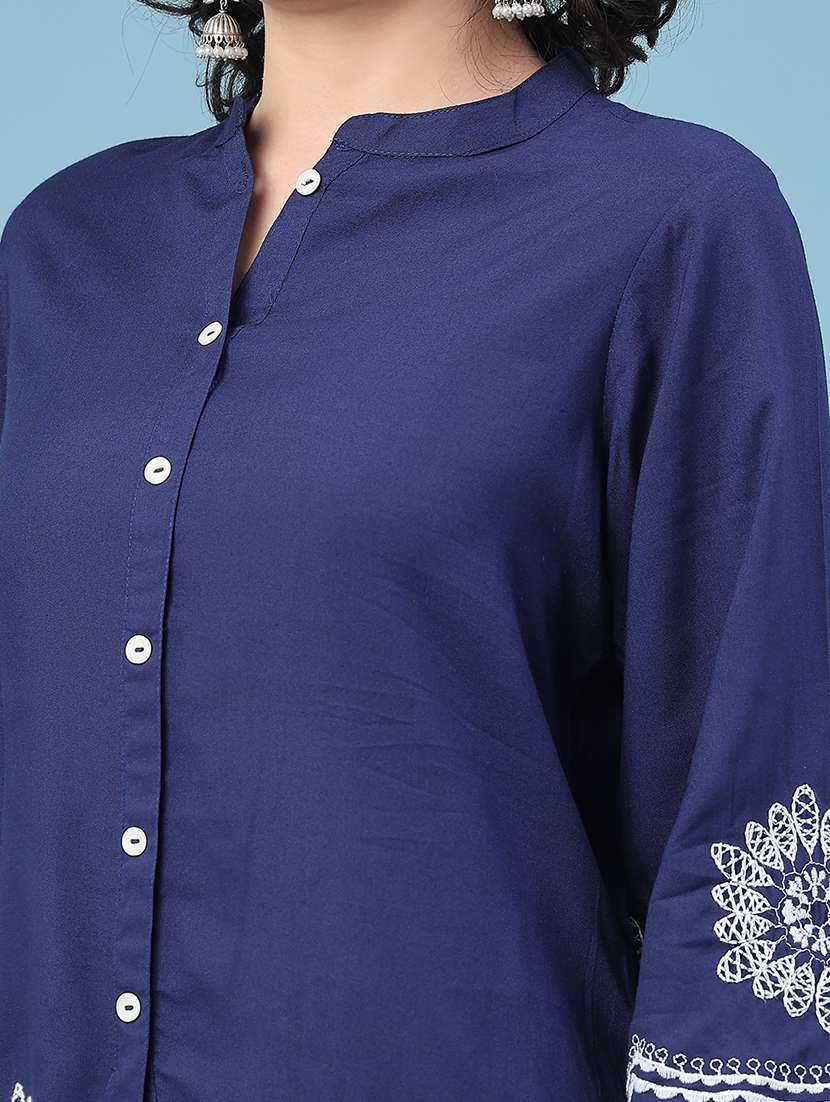 navy blue rayon coord set - 22186812 -  Standard Image - 4