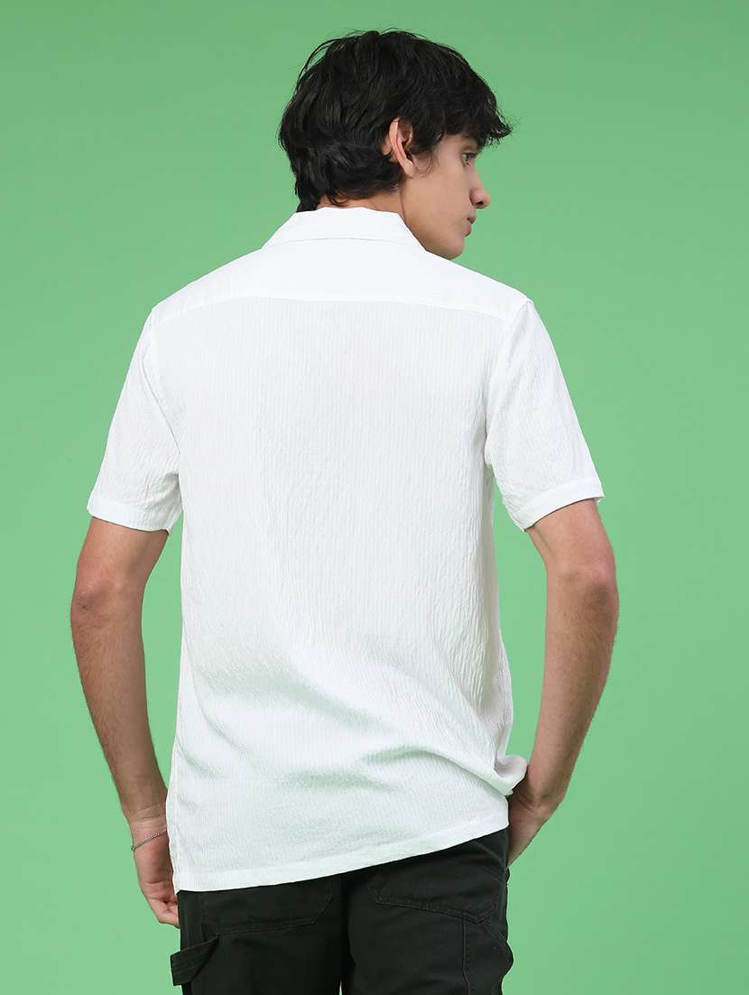 men solid short sleeve regular fit casual shirt - 22186817 -  Standard Image - 4