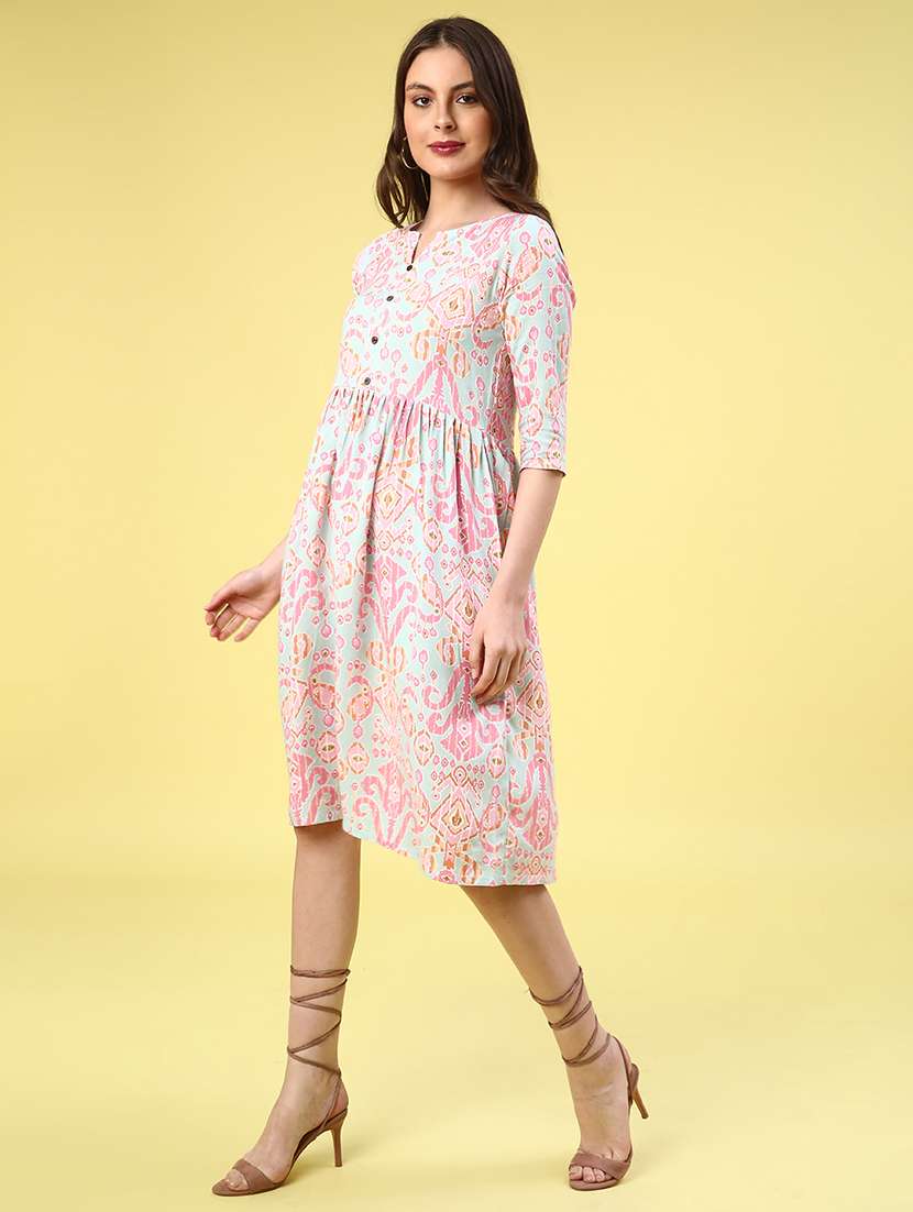 pink rayon a-line dress - 22186818 -  Standard Image - 4