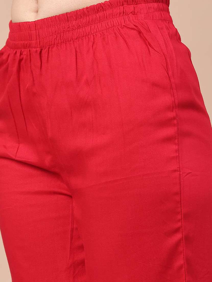 women red kurta pant set - 22186857 -  Standard Image - 4