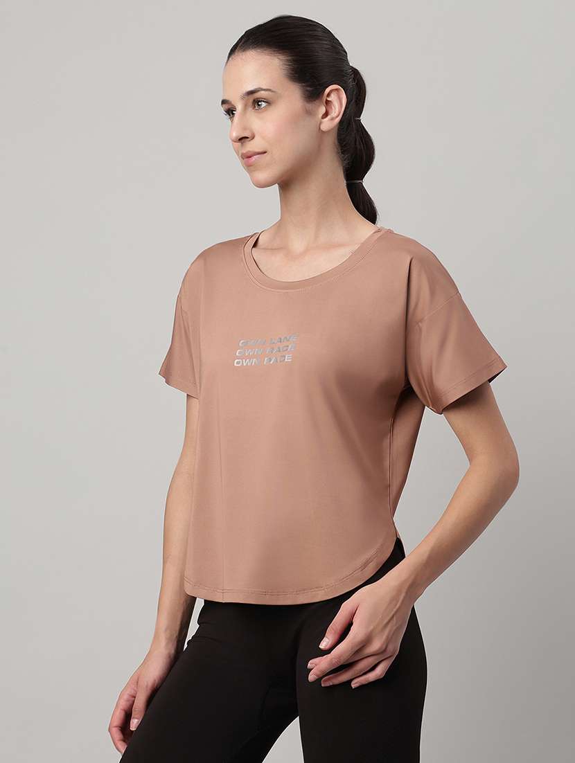 women printed round neck dri-fit t-shirt - 22186888 -  Standard Image - 1