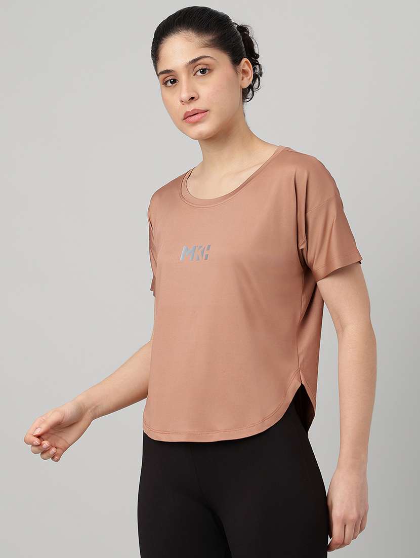 women printed round neck dri-fit t-shirt - 22186889 -  Standard Image - 1