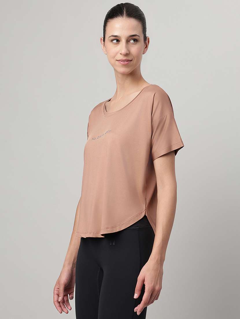 women printed round neck dri-fit t-shirt - 22186890 -  Standard Image - 1