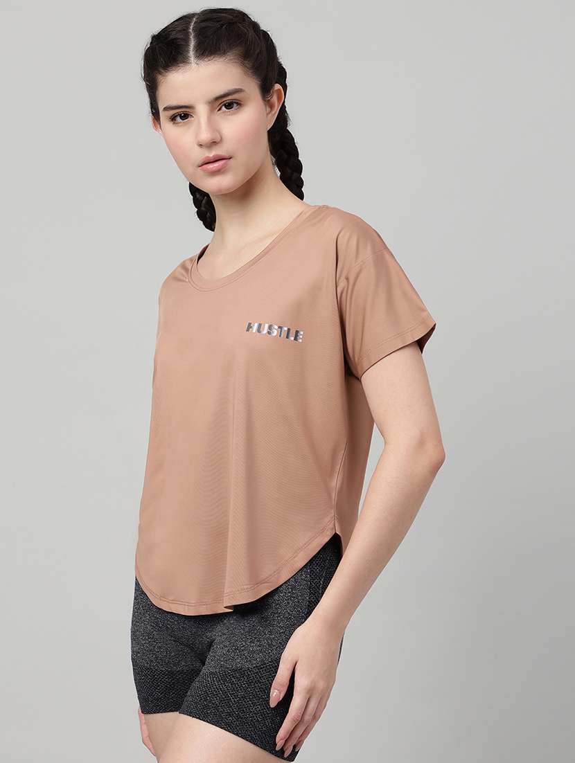 women solid round neck dri-fit t-shirt - 22186891 -  Standard Image - 1