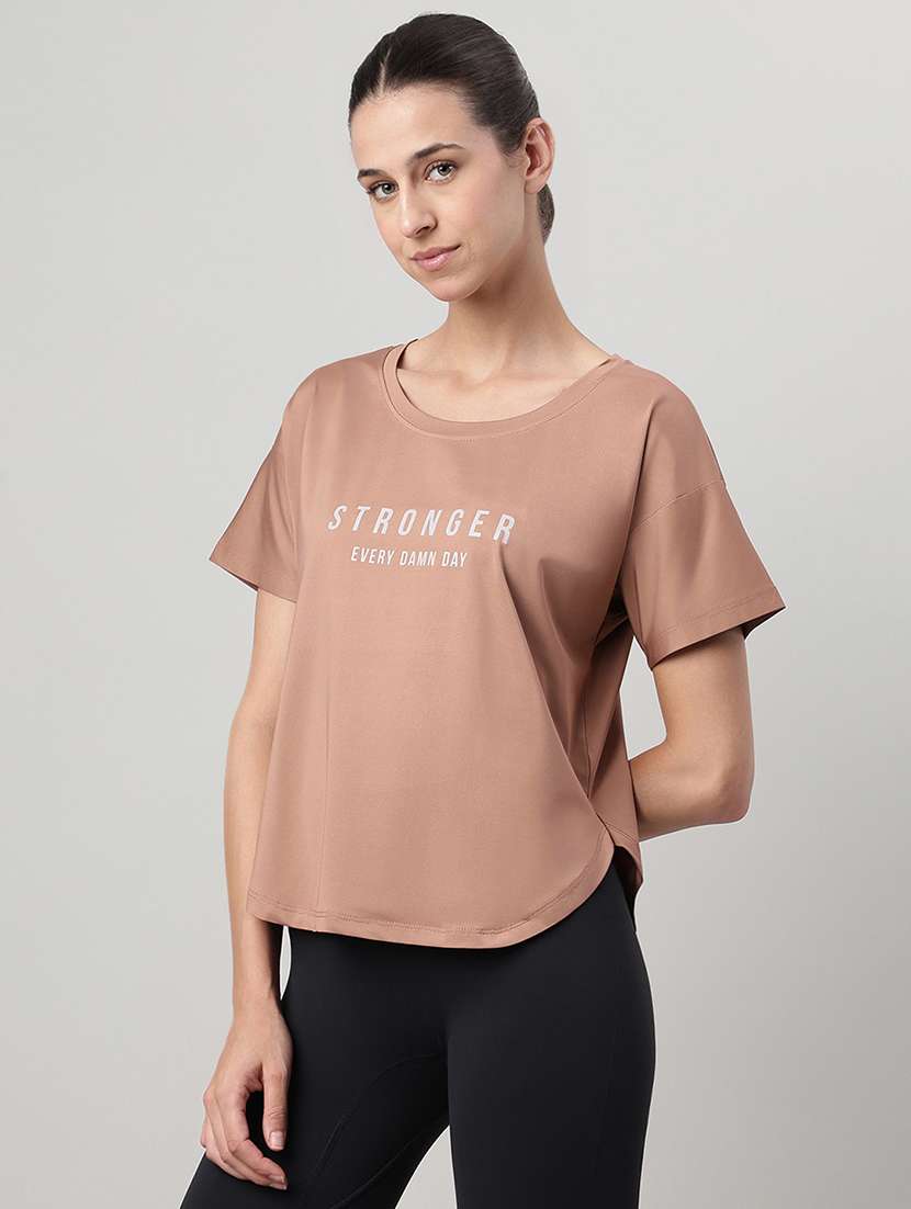 women printed round neck dri-fit t-shirt - 22186893 -  Standard Image - 1
