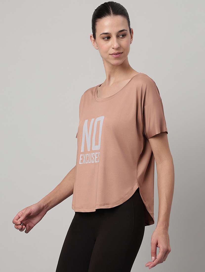 women printed round neck dri-fit t-shirt - 22186895 -  Standard Image - 1