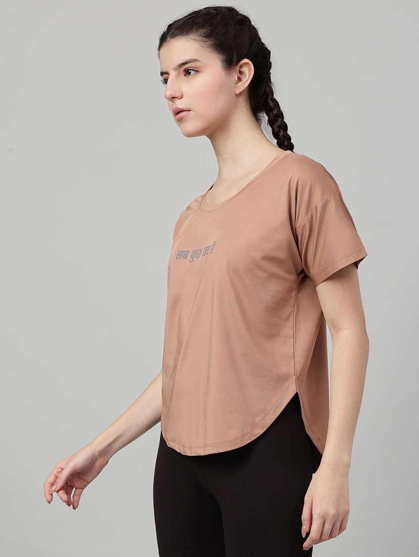 women printed round neck dri-fit t-shirt - 22186897 -  Standard Image - 1