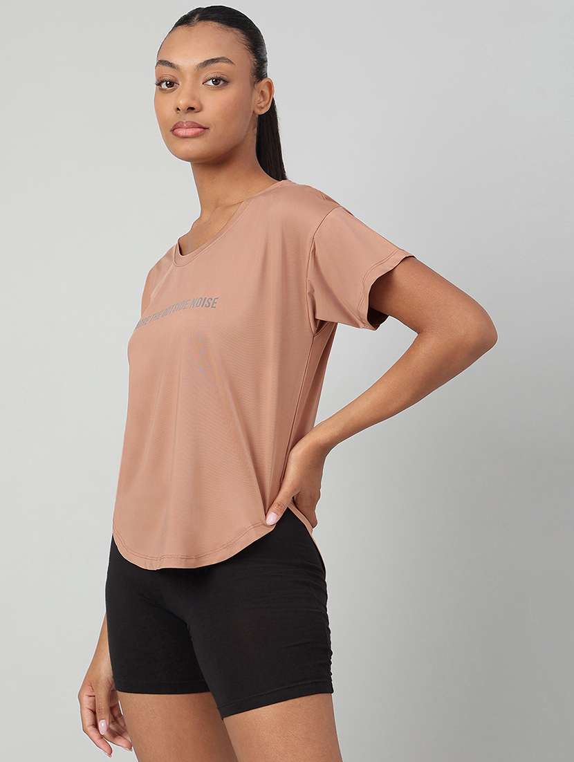 women printed round neck dri-fit t-shirt - 22186898 -  Standard Image - 1