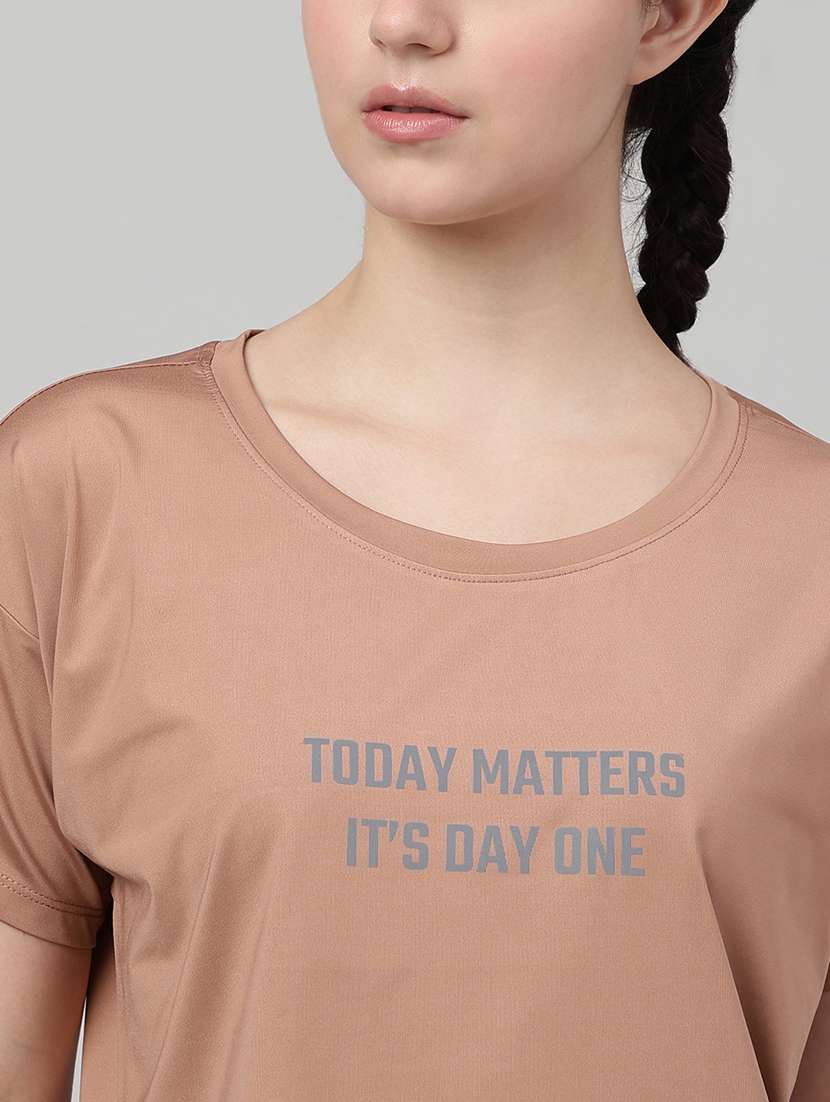 women printed round neck dri-fit t-shirt - 22186900 -  Standard Image - 4