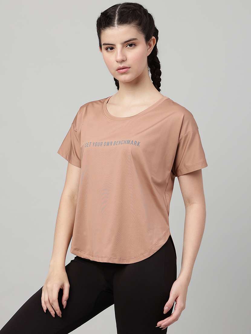 women printed round neck dri-fit t-shirt - 22186901 -  Standard Image - 1