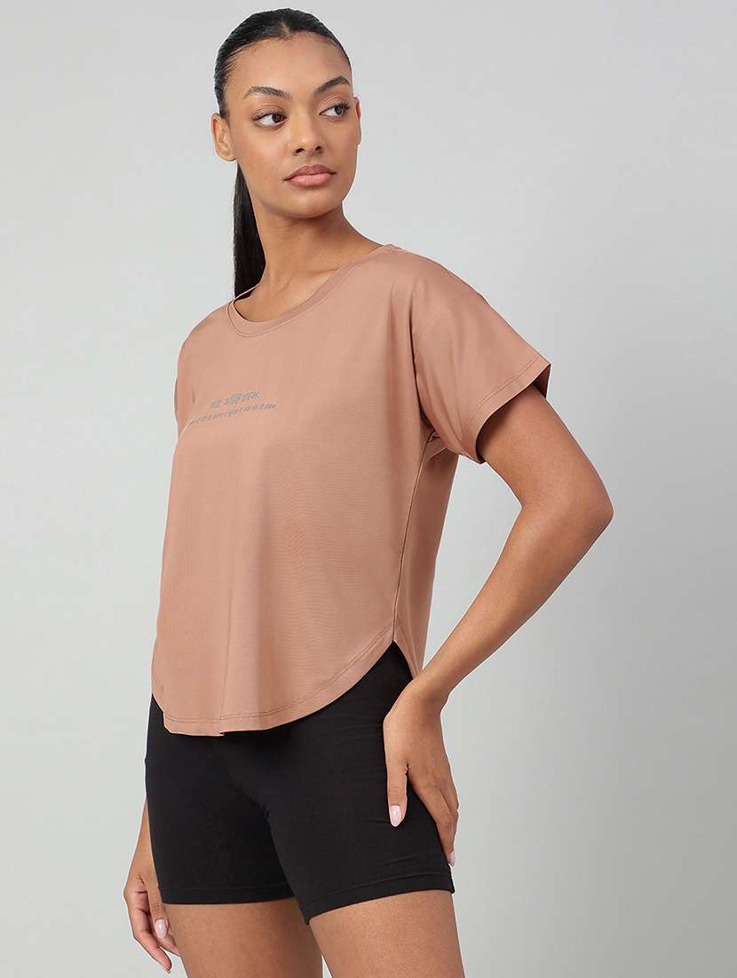 women printed round neck dri-fit t-shirt - 22186902 -  Standard Image - 1