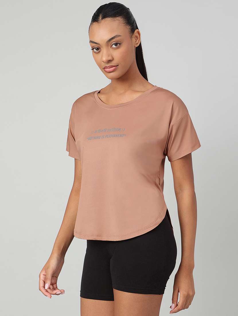 women printed round neck dri-fit t-shirt - 22186904 -  Standard Image - 1