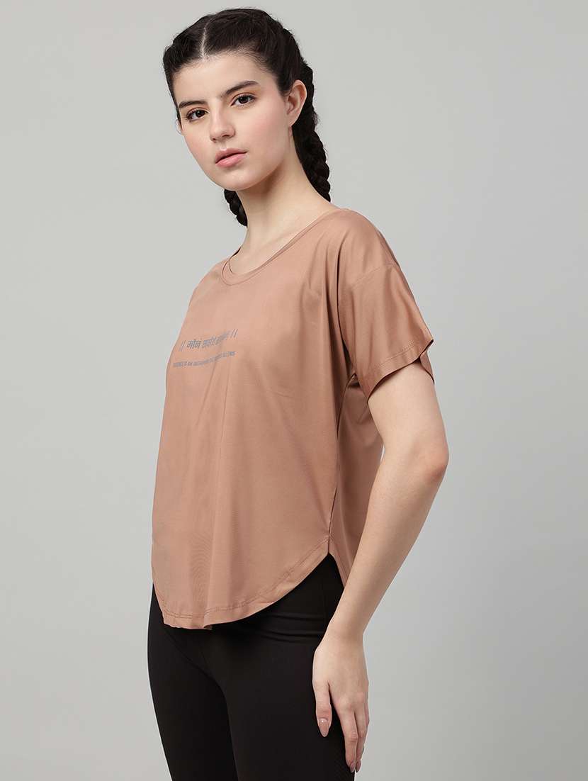 women printed round neck dri-fit t-shirt - 22186905 -  Standard Image - 1