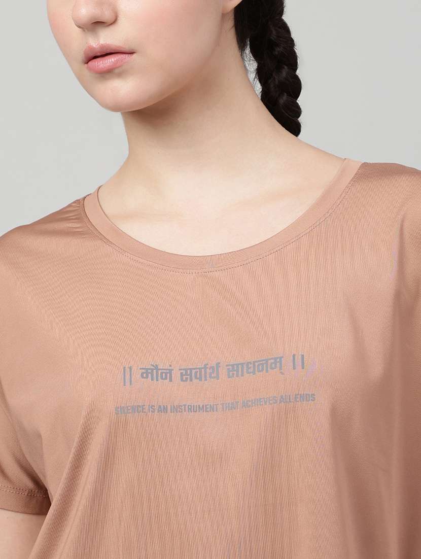 women printed round neck dri-fit t-shirt - 22186905 -  Standard Image - 4