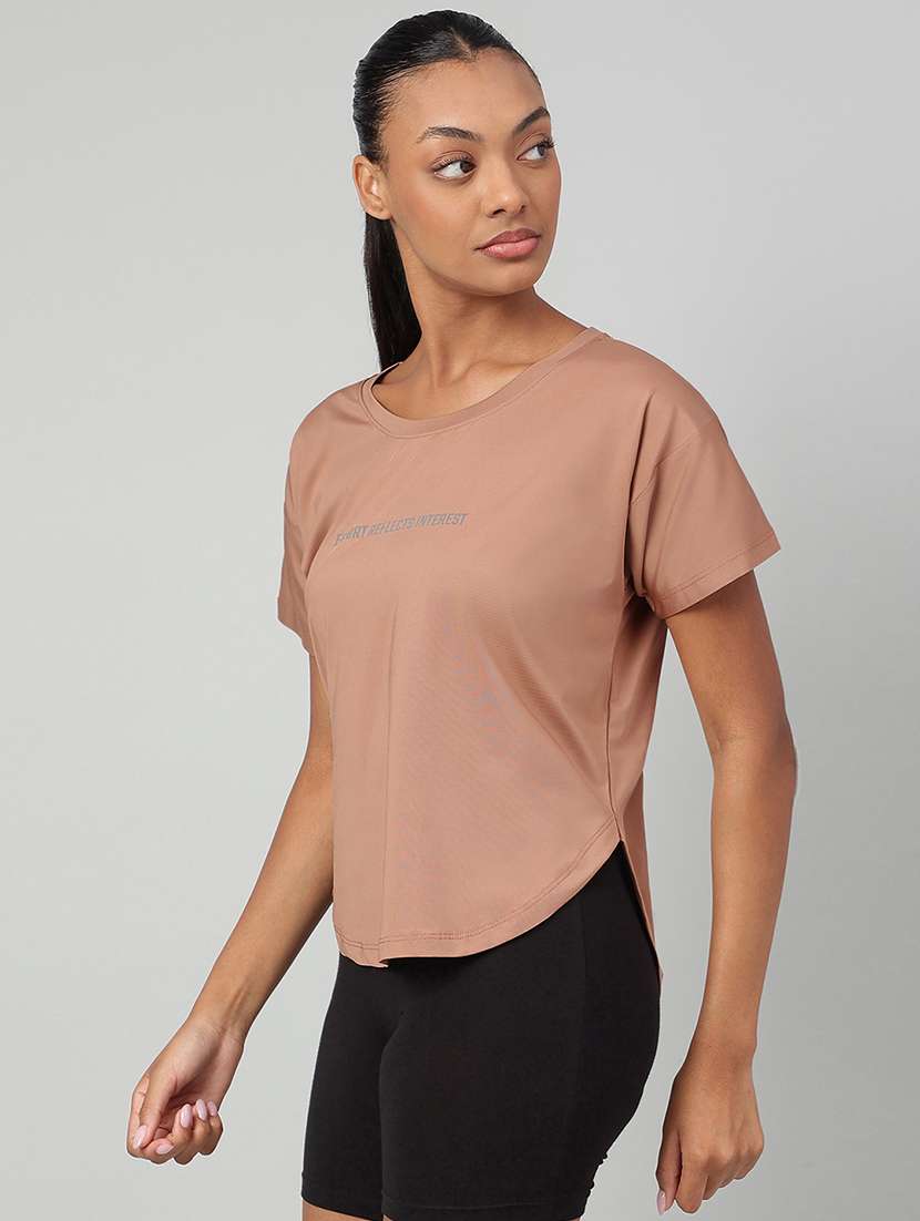 women printed round neck dri-fit t-shirt - 22186906 -  Standard Image - 1