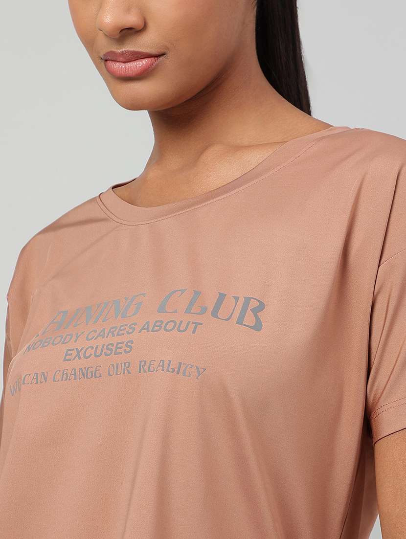 women printed round neck dri-fit t-shirt - 22186908 -  Standard Image - 4