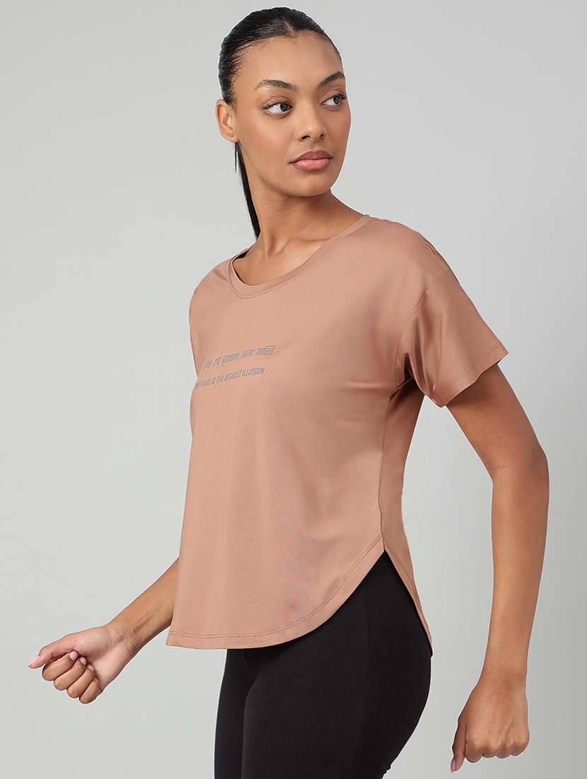 women printed round neck dri-fit t-shirt - 22186909 -  Standard Image - 1