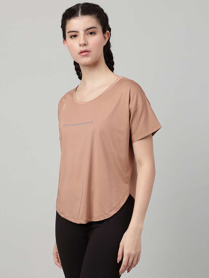 women printed round neck dri-fit t-shirt - 22186913 -  Standard Image - 1