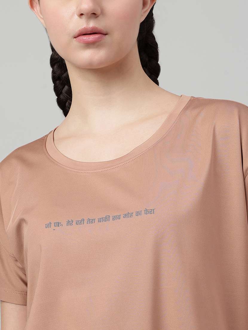 women printed round neck dri-fit t-shirt - 22186913 -  Standard Image - 4