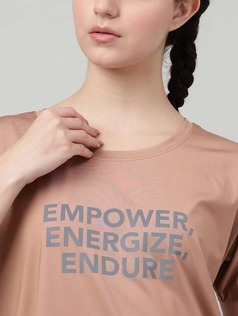 women printed round neck dri-fit t-shirt - 22186915 -  Standard Image - 4