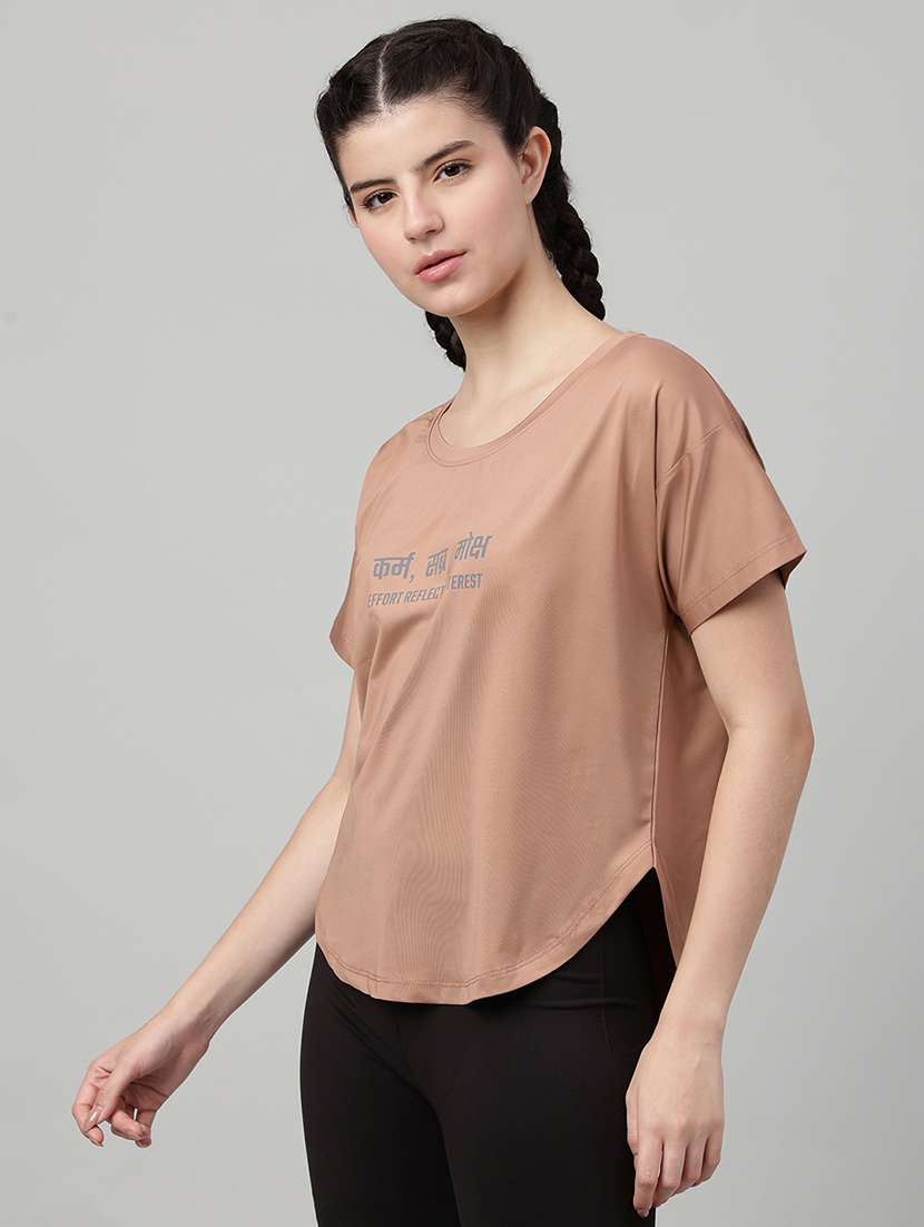 women printed round neck dri-fit t-shirt - 22186917 -  Standard Image - 1