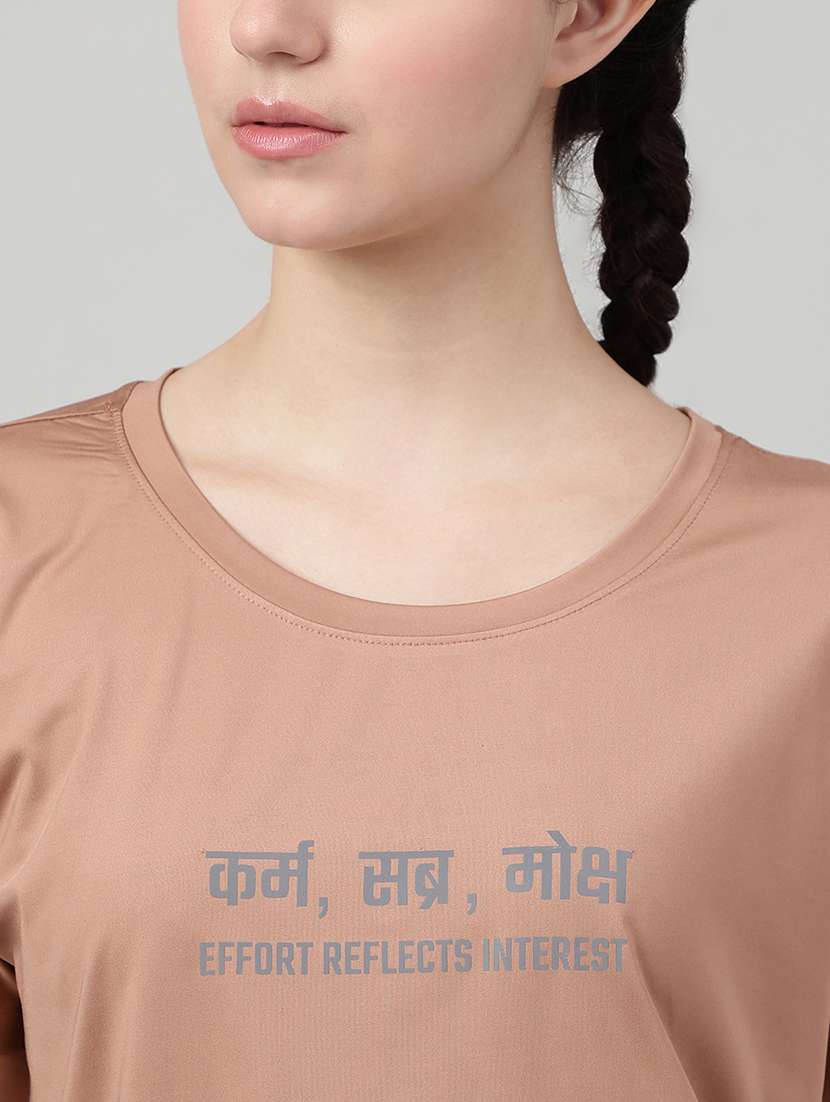 women printed round neck dri-fit t-shirt - 22186917 -  Standard Image - 4