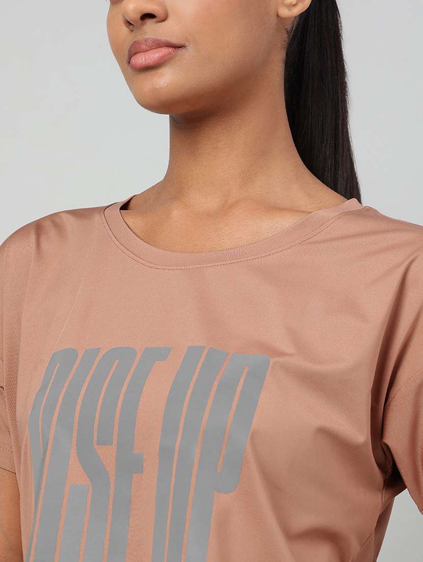 women printed round neck dri-fit t-shirt - 22186918 -  Standard Image - 4