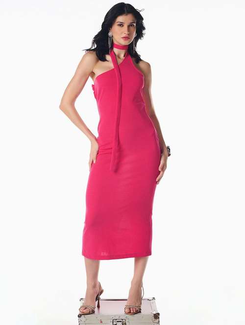 women solid single shoulder bodycon dress - 22186930 -  Standard Image - 0