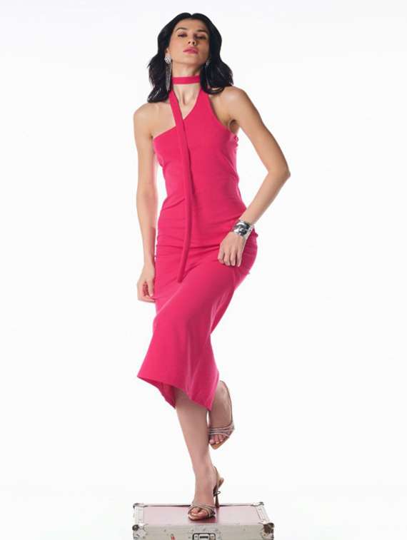 women solid single shoulder bodycon dress - 22186930 -  Standard Image - 1