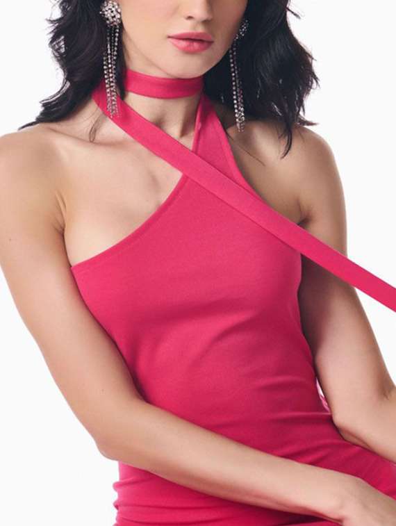 women solid single shoulder bodycon dress - 22186930 -  Standard Image - 4