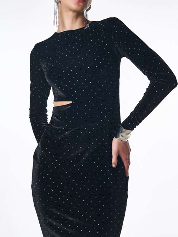 women embellished long sleeve cut out sheath dress - 22186936 -  Standard Image - 4