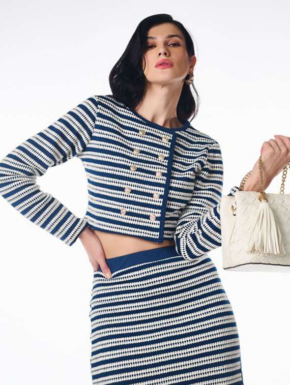 women striped top and skirt co-ord set - 22186939 -  Standard Image - 4