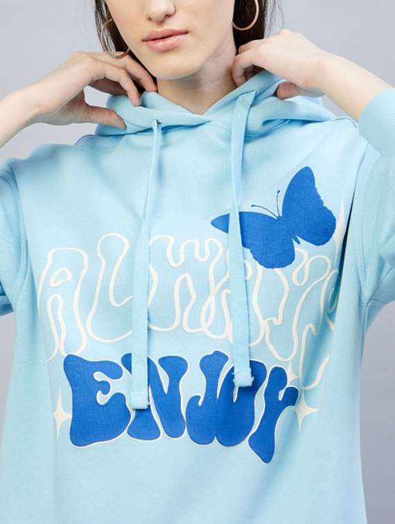 women printed long sleeve hooded sweatshirt - 22186946 -  Standard Image - 4