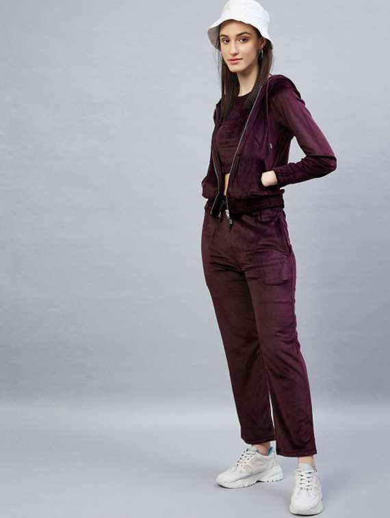 women solid long sleeve hooded winter co-ord set - 22186958 -  Standard Image - 1