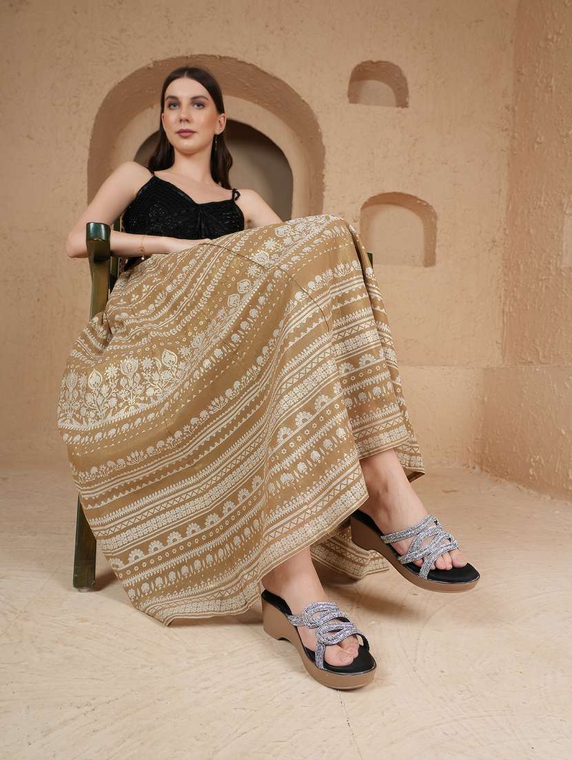 women embellished black slip on wedge - 22186995 -  Standard Image - 4