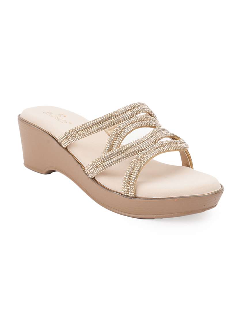 women embellished black slip on wedge - 22186996 -  Standard Image - 1