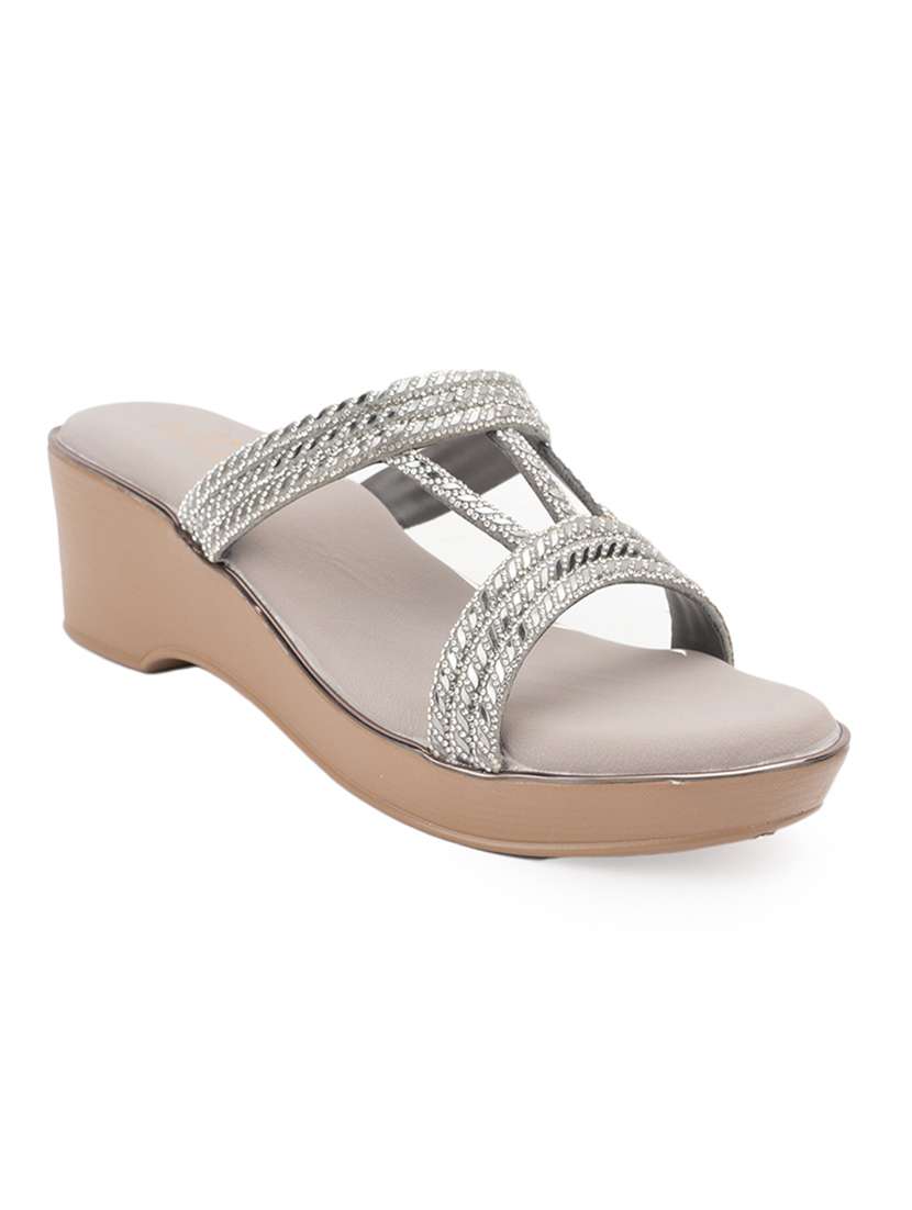 women embellished slip on wedge - 22186999 -  Standard Image - 1